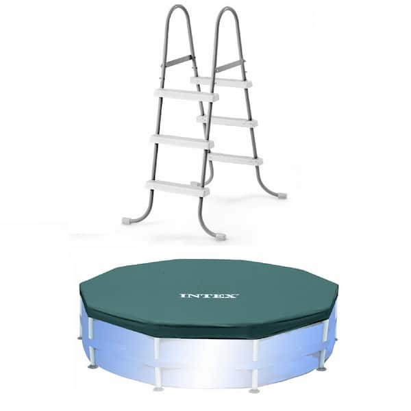Steel Frame Pool Ladder for 42 ft. Wall Height and 15 ft. Round Pool Debris Cover