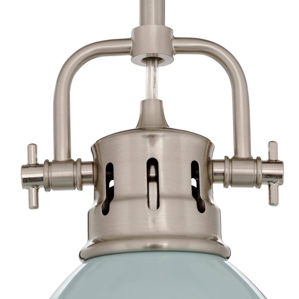 Sea Foam Pewter Mini Pendant Light with Bowl Shade