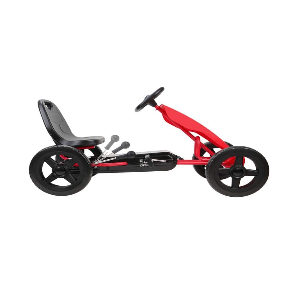 Red and Black Steel Frame Pedal Go Kart with EVA Wheels