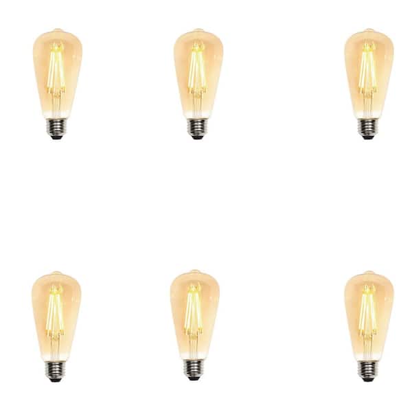 Westinghouse 60W Equivalent Amber ST20 Dimmable Filament LED Light Bulb (6-Pack)