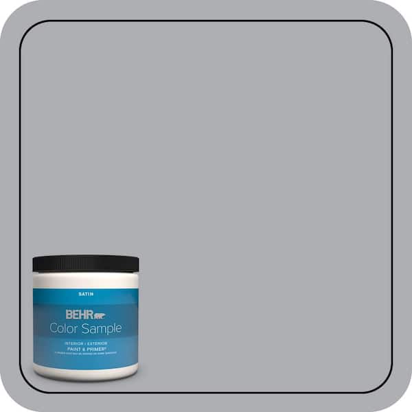 BEHR PREMIUM PLUS 8 oz. #760E-3 Gray Timber Wolf Satin Enamel Interior/Exterior Paint & Primer Color Sample