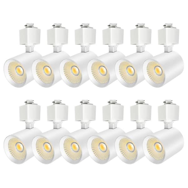 White Integrated LED Linear Track Lighting Rotatable Cylinder Heads CRI90 Plus 800lm Adjustable 5CCT Lights Only 12-Pack