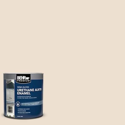 1 qt. #W-F-120 Natural Linen Semi-Gloss Enamel Urethane Alkyd Interior/Exterior Paint