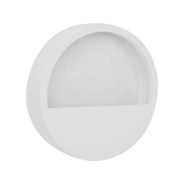 15.75 in. W Small Matte White Fiberstone Indoor Outdoor Modern Wally Hanging Planter