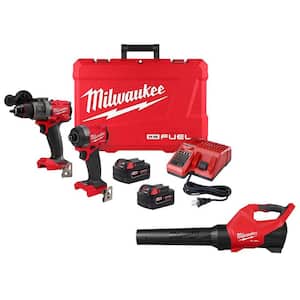 M18 FUEL 18V Lithium-Ion Brushless Cordless Hammer Drill and Impact Driver Combo Kit and M18 FUEL Blower