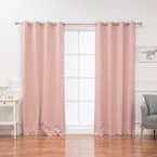 84 in. L Star Cut Out Blackout Curtains in Dusty Pink (2-Pack)