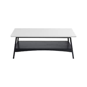 Avalon 48 in. Off-White/Black Rectangle Wood Coffee Table