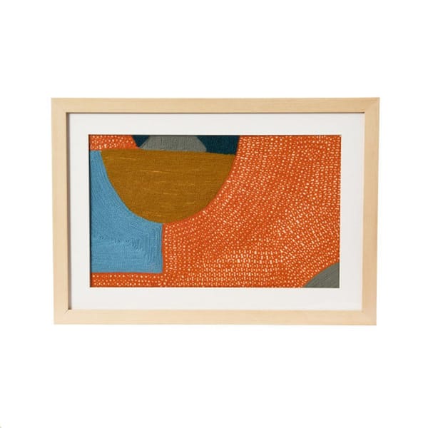 Storied Home Embroidery Framed Graphic Abstract Art Print 14 in. x 20 in. .