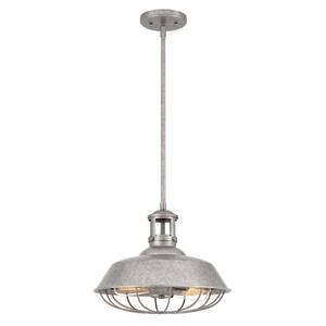 Wilbur 14 in. x 14 in. x 12 in. 2-Light Galvanized Pendant