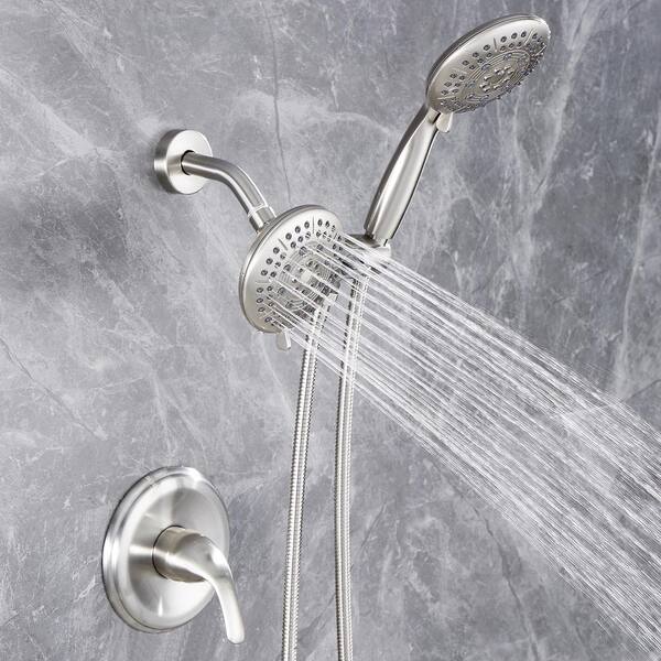 Zalerock 2-in-1 Single-Handle 6-Spray Round Shower Faucet