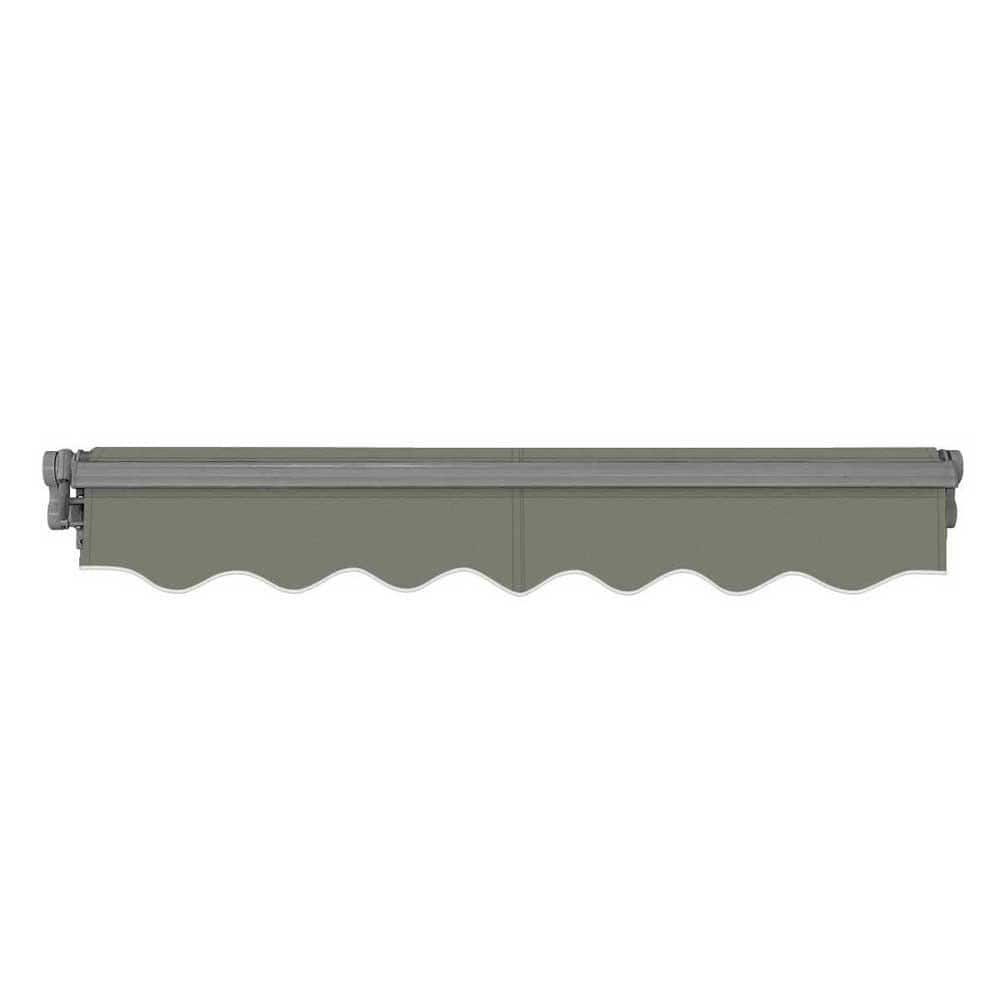 Gray Metal Retractable Patio Awning with Aluminum Frame