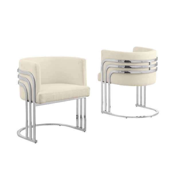 2Crew Chair Base | Medium - キャメル色 Best Quality Furniture Cora Cream Teddy Fabric Side Chair Set of 2