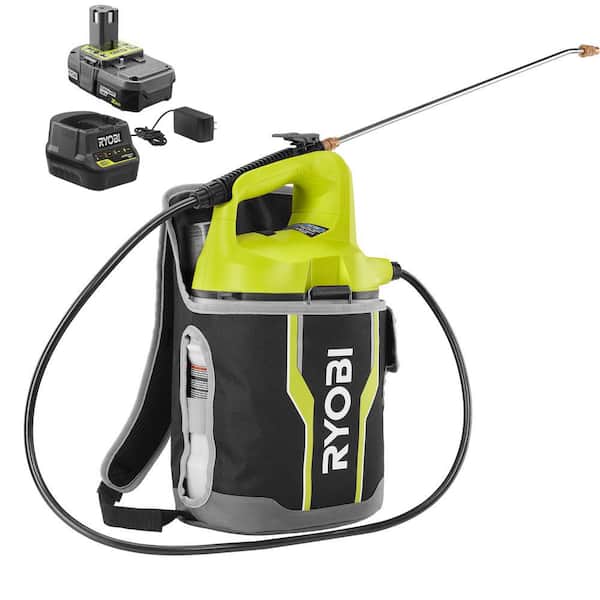 RYOBI ONE+ 18V Cordless Battery 2 Gal. Chemical Sprayer and Backpack Holster with 2.0 Ah Battery and Charger