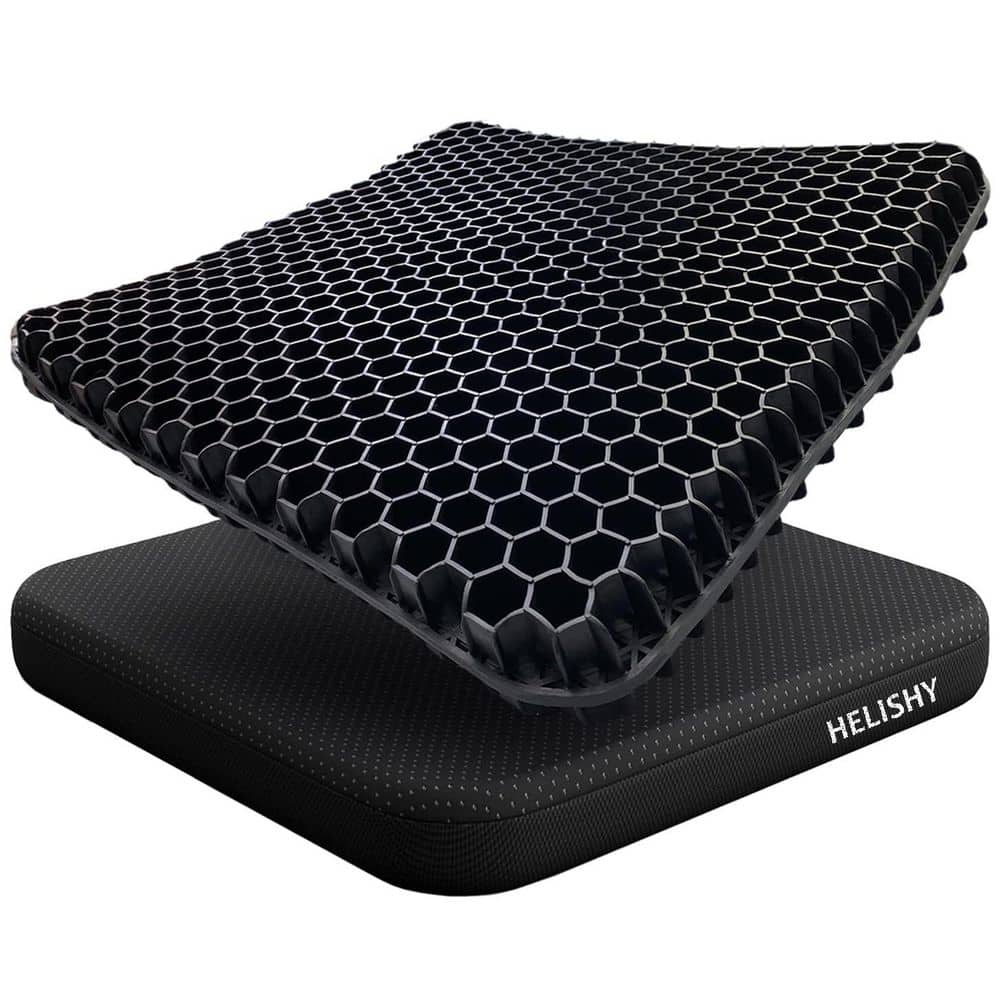 Honeycomb Cooling Gel Cushion, Breathable Lightweight Support, Anti-Slip Washable Cover for Chair, Wheelchair, in Black price history on PriceWatchPro