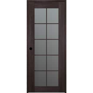 18 in. x 80 in. Vona Right-Hand 10-Lite Frosted Glass Veralinga Oak Wood Composite Single Prehung Interior Door