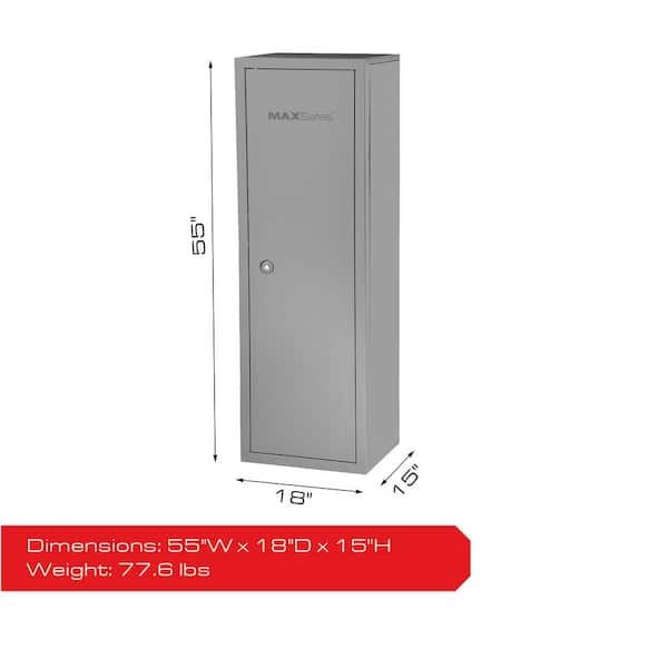 18 Gun KD Steel Cabinet with Key Lock Access in Matte Grey