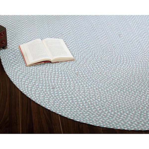 Super Area Rugs Farmhouse Braided Teal 6 ft. Round Checkered Cotton/Polyester  Area Rug SAR-COT01A-TEAL-6R - The Home Depot