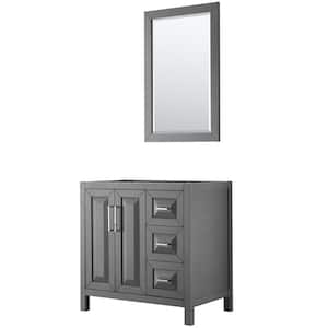 Daria 35 in. Single Bathroom Vanity Cabinet Only with 24 in. Mirror in Dark Gray