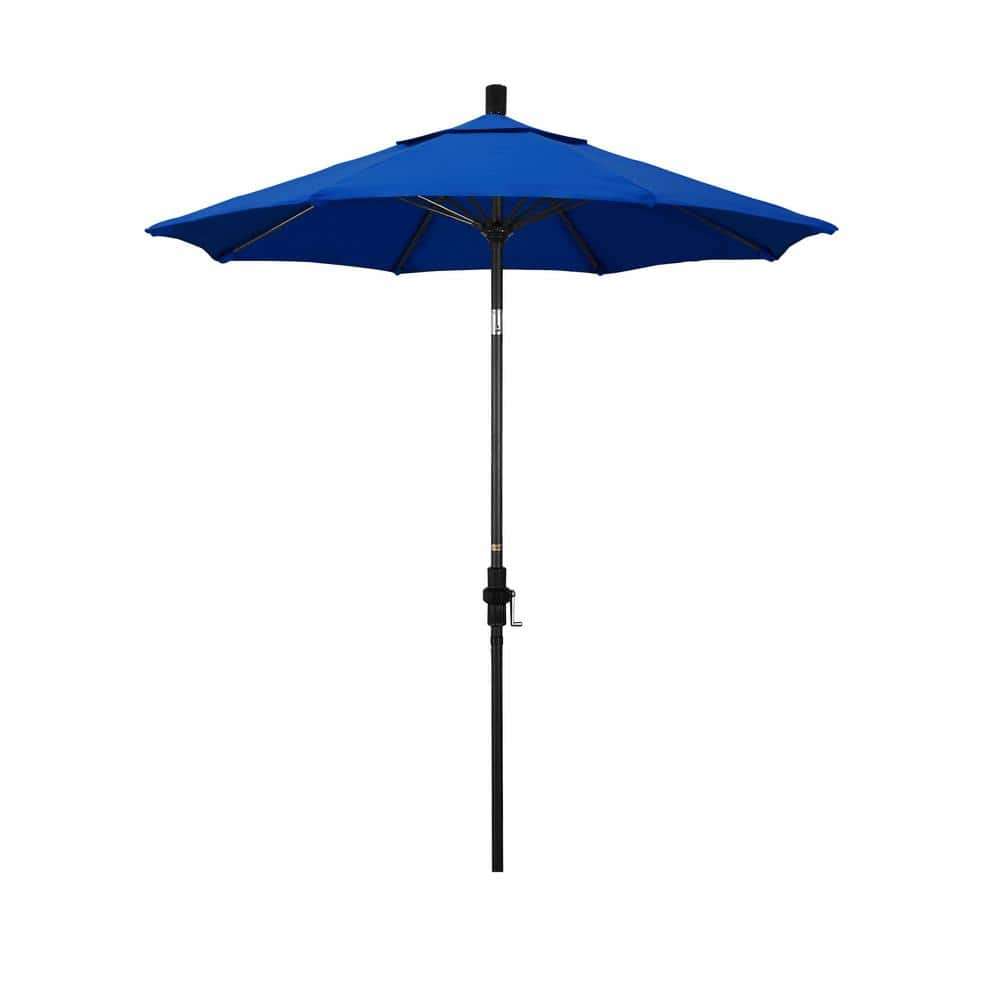 7.5 ft. Matted Black Aluminum Market Collar Tilt Patio Umbrella Fiberglass Ribs and in Pacific Blue Pacifica price history on PriceWatchPro