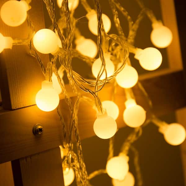 40-Light 16.4 ft. Outdoor Battery Powered Globe Integrated LED Decorative  Fairy String Light in Warm White