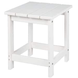 White Square Recycled Plastic Outdoor Side Table