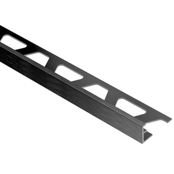 Schluter Schiene Brushed Graphite Anodized Aluminum 1/4 in. x 8 ft. 2-1/2 in. Metal Tile Edging Trim