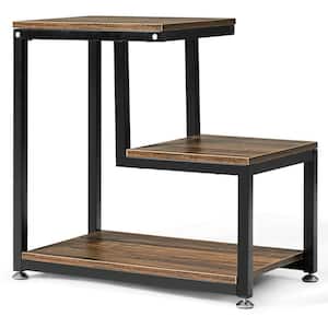 StyleWell Donnelly Black C-Shaped Side Table with Haze Wood Top ST8011BK -  The Home Depot
