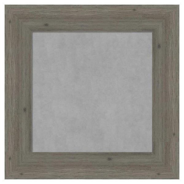 Amanti Art Fencepost Grey Narrow 17 in. x 17 in. Framed Magnetic Board