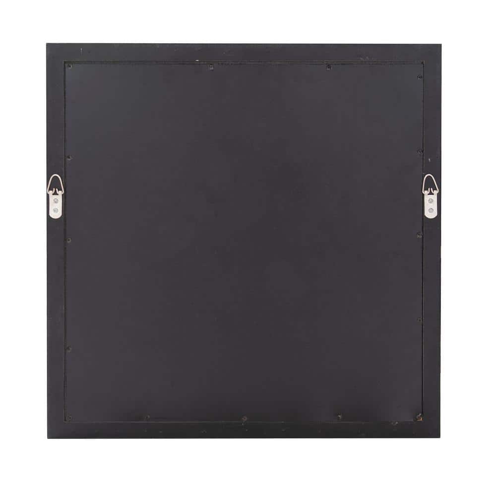 Champagne Silver Square Wall Mirror with Round Design