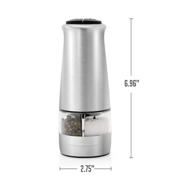 OVENTE Stainless Steel Silver 2-in-1 Automatic Electric Salt and