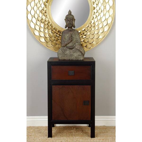 Litton Lane 16 in. W Dark Brown Wood Contemporary Cabinet