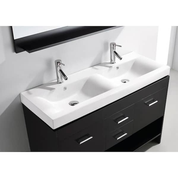 Virtu Usa Gloria 48 In W Bath Vanity, Double Basin Bathroom Sink Vanity