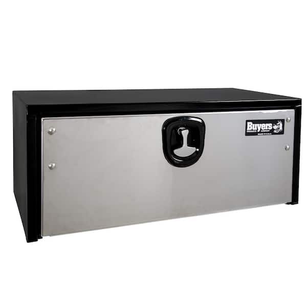 Buyers Products Company 24 in. x 24 in. x 36 in. Gloss Black Steel Underbody Truck Tool Box with Stainless Steel Door