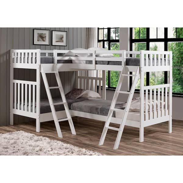 Alaterre Furniture Aurora White Twin, Wayfair White Twin Bunk Bedside Tables