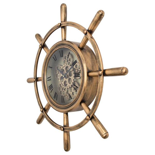 Yosemite Home Decor Ship's Wheel Copper Wall Clock 5120011 - The