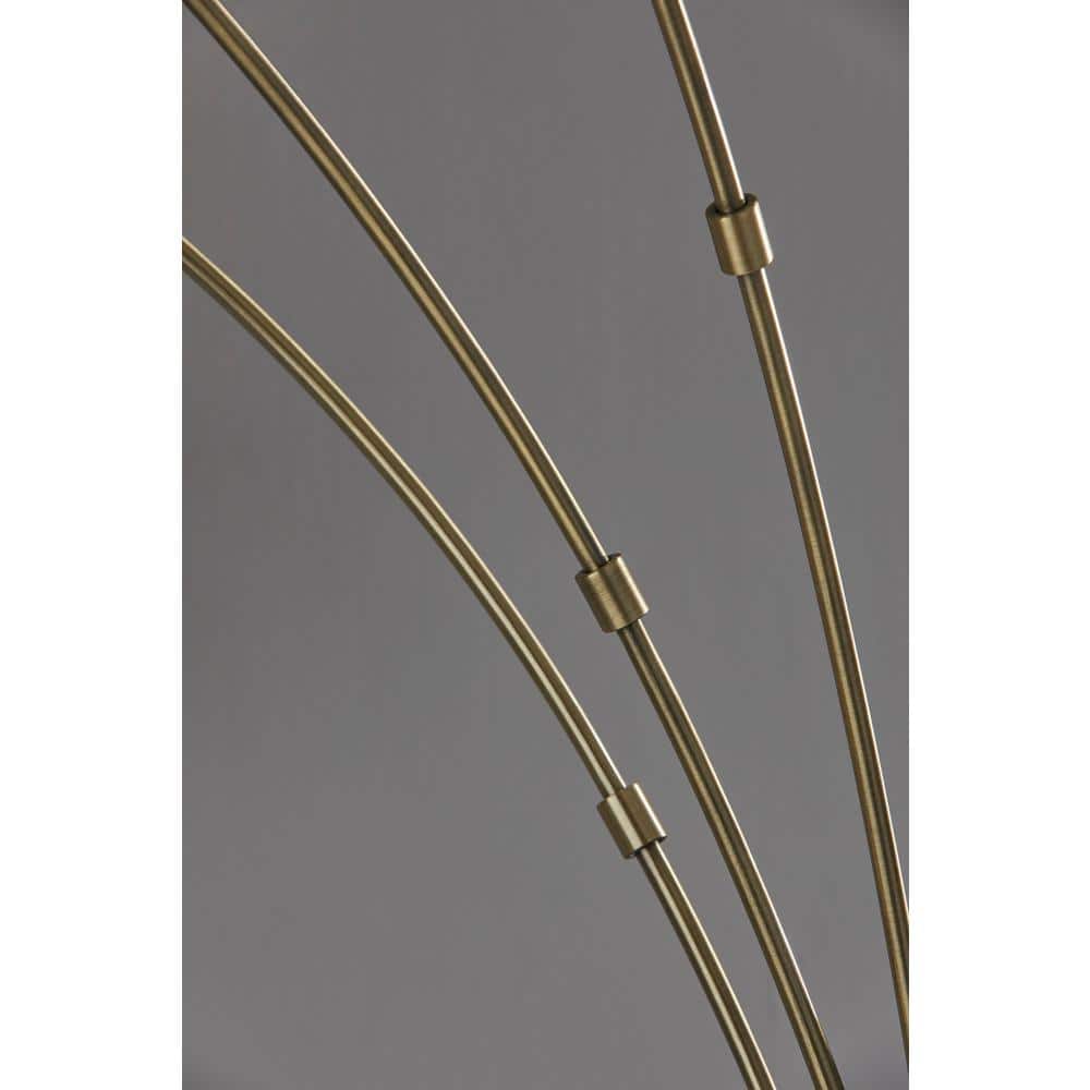 Mid-Century Modern 82" Black and Brass Arc Lamp with Multi-Head Design