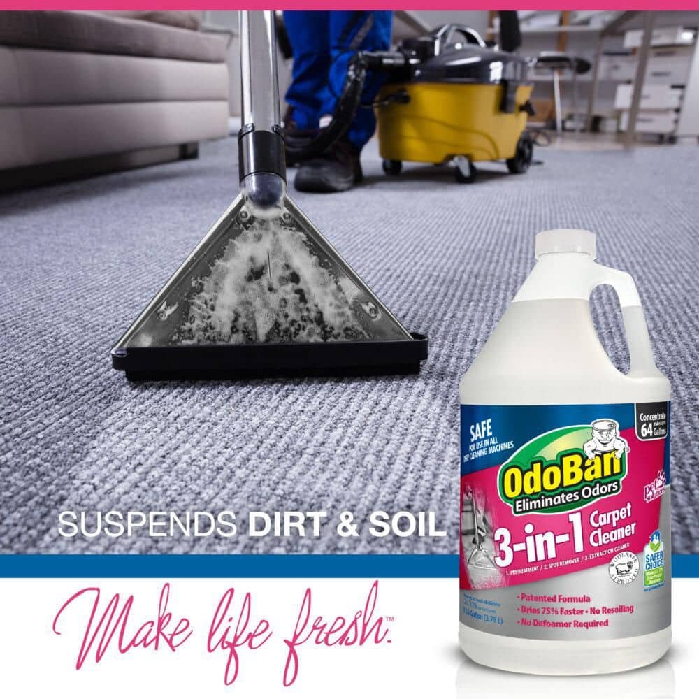 OdoBan 3-in-1 Concentrated Carpet Cleaner Solution, 1 Gallon