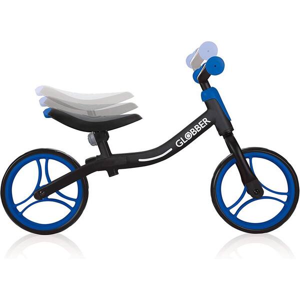 Black and Blue Globber GO BIKE Adjustable Balance Training Bike for Toddlers 
