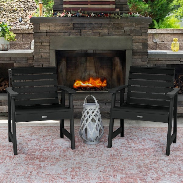 Highwood Weatherly Black Plastic Outdoor Lounge Chair (2-Pack)