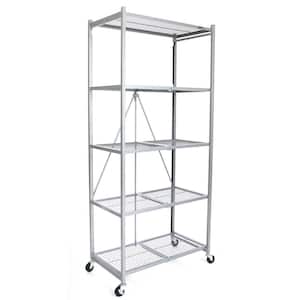 Platinum Rolling 5-Tier Metal Wire Shelving Unit (36 in. W x 78 in. H x 21 in. D)