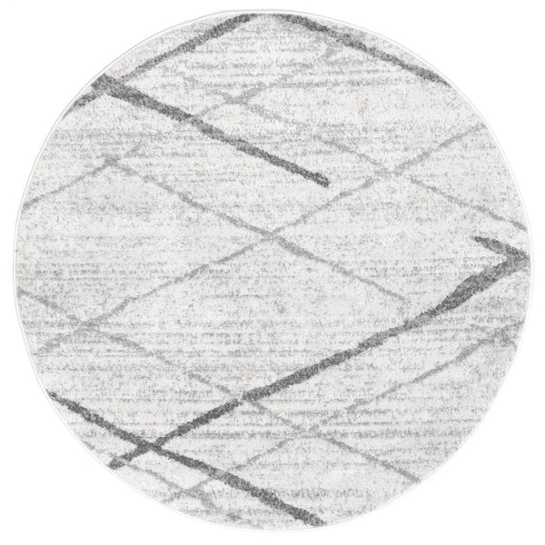 nuLOOM Thigpen Contemporary Stripes Gray 4 ft. Round Rug