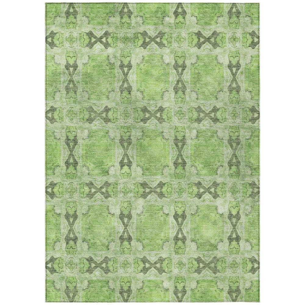 Green 3 ft. x 5 ft. Woven Floral;Medallion Rectangle Indoor/Outdoor Area Rug price history on PriceWatchPro