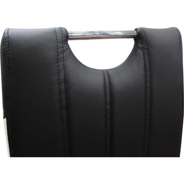 Black Faux Leather Upholstered Side Chair with Chrome Legs