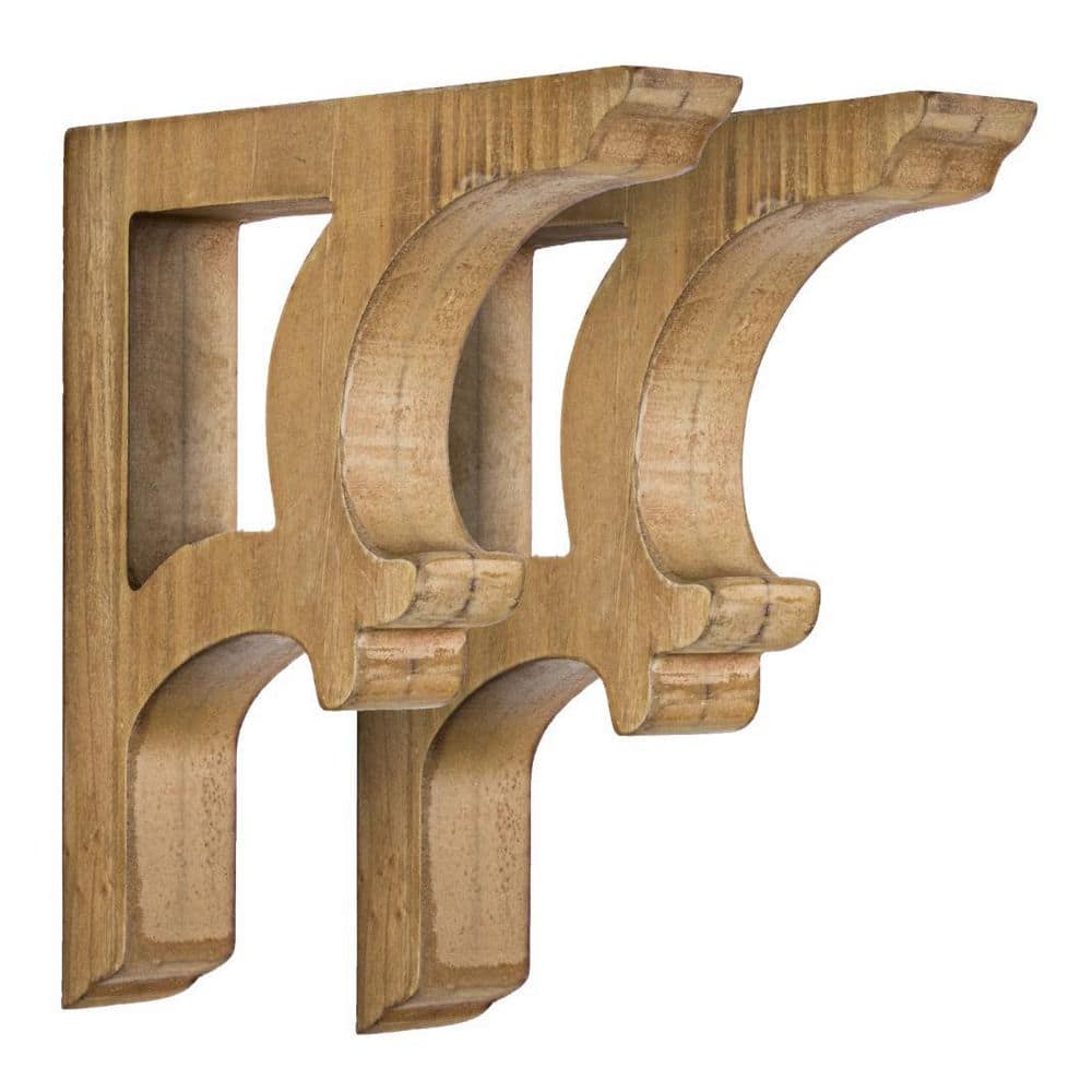 7.25 in. W x 6.25 in. D x 1.25 in. L Brown Wood Corbels Decorative Wall Shelf, Set of 2 Rustic Farmhouse Decor price history on PriceWatchPro