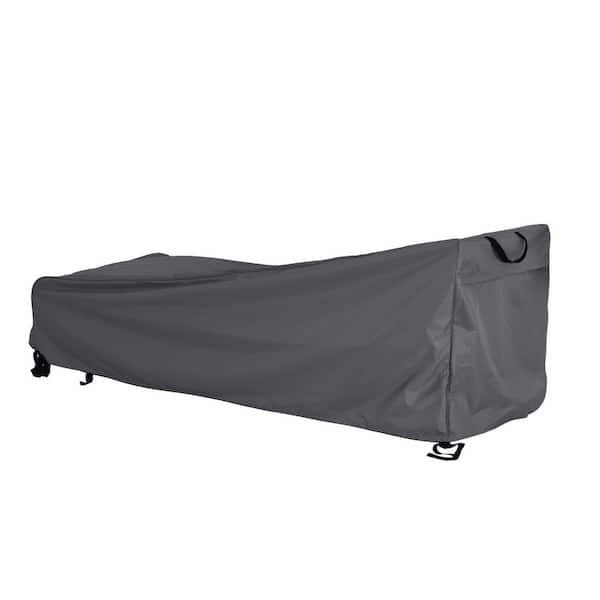 Shield 80 in. W x 30 in. D x 28 in. H Patio Outdoor Slope Chaise Lounge Cover, Dark Gray
