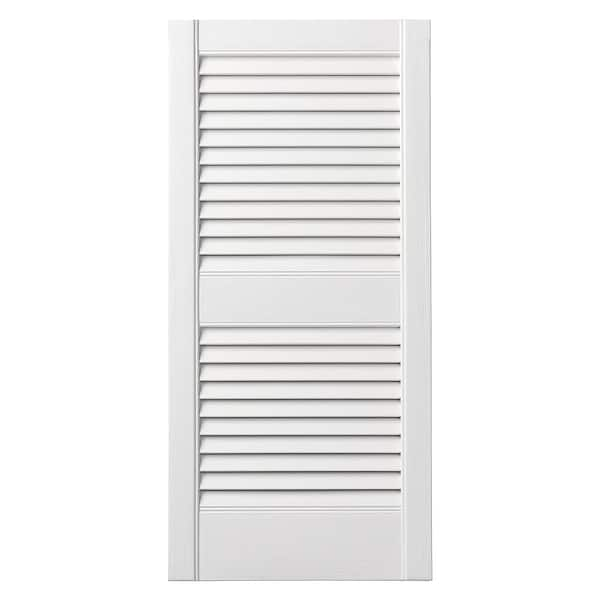 Ply Gem 15 in. x 25 in. Open Louvered Polypropylene Shutters Pair in White