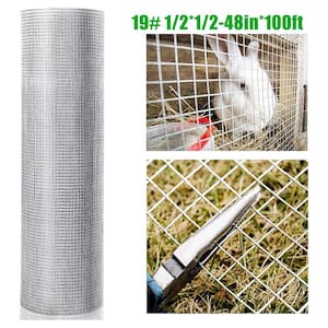 48 in. x 100 ft. Hardware Cloth Chicken Wire Fence, Welded Cage Wire Mesh Roll Garden, Rabbit, Rodent Animals Fence