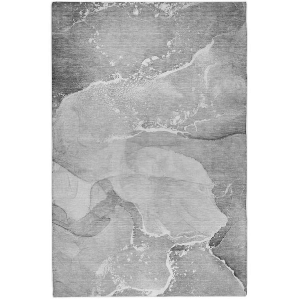 Dream Shag Premium Machine Washable Abstract ADS517 Gray 9 ft. x 12 ft. Area Rug