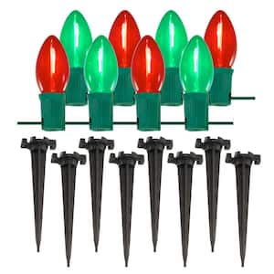 Pathway Red and Green String Lights (Set of 8)