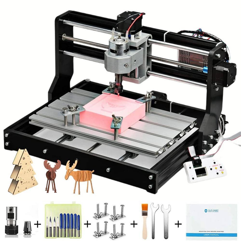 Verkoper medaillewinnaar hand SainSmart Genmitsu CNC 3018-PRO Router Kit GRBL Control PCB PVC Wood  Carving Milling Engraving Machine, Working Area 300x180x45mm 3018-PRO - The  Home Depot